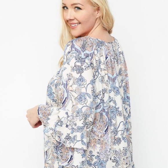 PLUS Size Floral Boho Ruffle Minidress - Picture 2 of 7